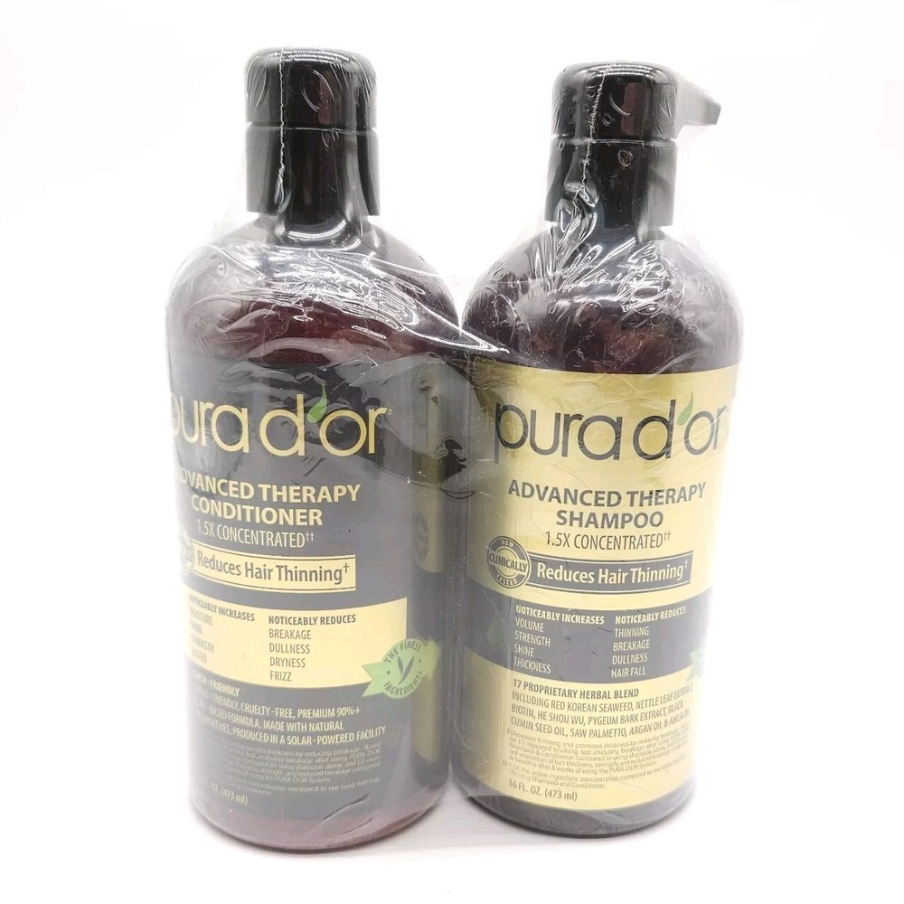 Pura d'or 16oz Anti-Thinning Advanced Therapy Biotin Shampoo‎ & Conditioner Pack